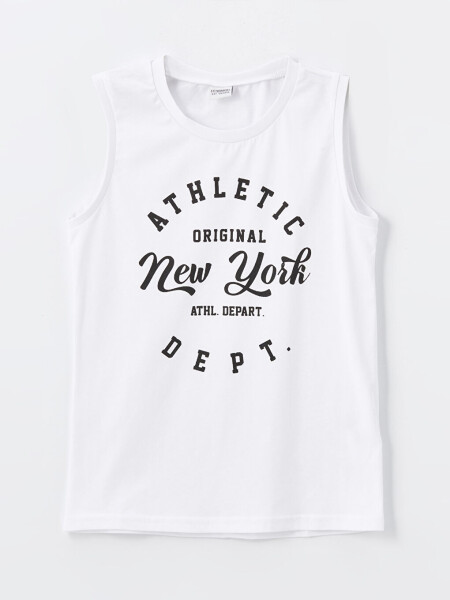 Bike Neck Printed Boys' Tank Top - 1