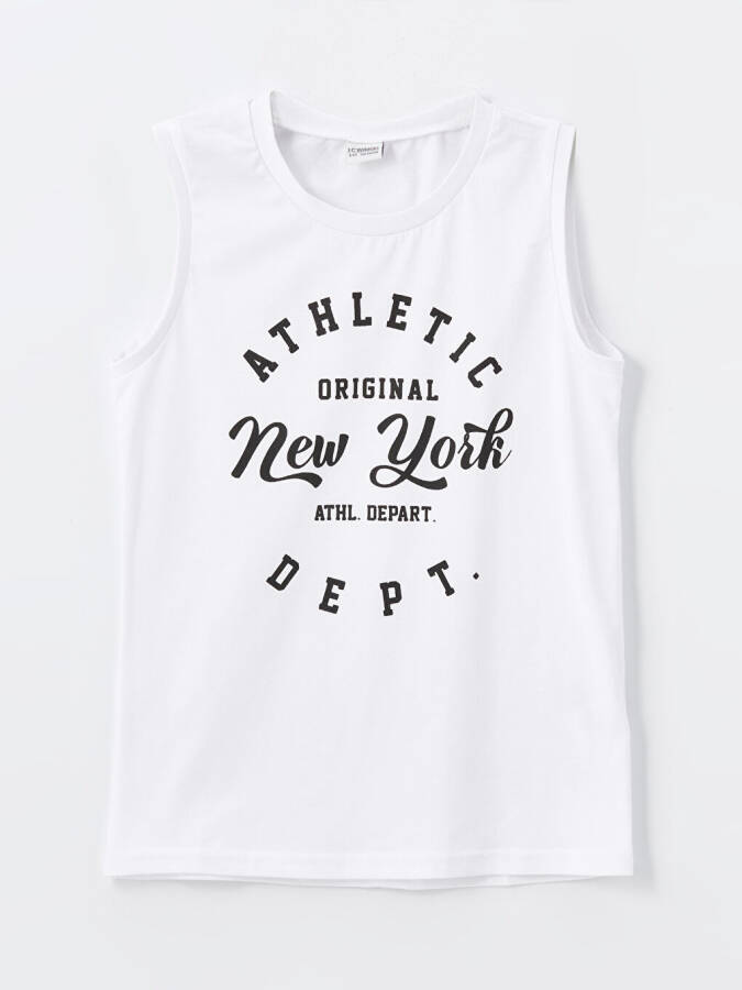 Bike Neck Printed Boys' Tank Top - 1
