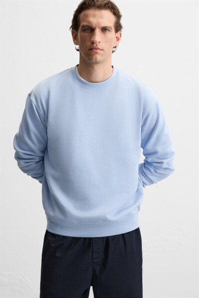 Bike neck sweatshirt, sky blue - 23