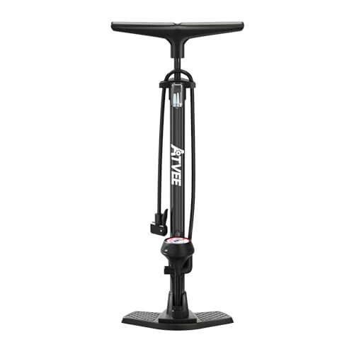 Bike Pump, 25” Height Full Size Bicycle Pump with 160 PSI High Pressure, Bike tire Pump with Presta and Schrader Valve, Bike Air Pump for Bike Tires, Balls and Swimming Ring, Bike Pumps with Psi Gauge… - ATVEE (1)