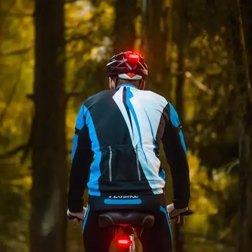 Bike Tail Light Rechargeable 2 Pack, Rear Red Bike Light for Night Riding, Back Bicycle Taillights with Great Battery Life, Easy to Install On Any Bike Trailer or Helmet - 2