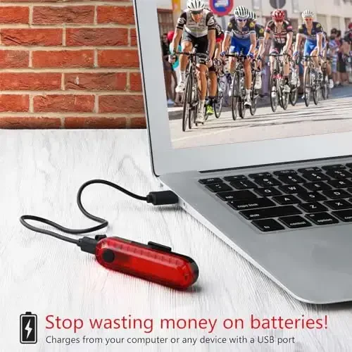 Bike Tail Light Rechargeable 2 Pack, Rear Red Bike Light for Night Riding, Back Bicycle Taillights with Great Battery Life, Easy to Install On Any Bike Trailer or Helmet - 3