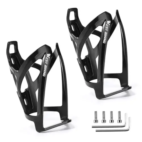 Bike Water Bottle Cage, Durable Ultralight Plastic Water Drink Holder Rack, Lightweight PC Water Bottle Holder for Bicycle, Cycling Bottle Holder Cages for MTB, Road Bike, Mountain Bikes (A) - 1