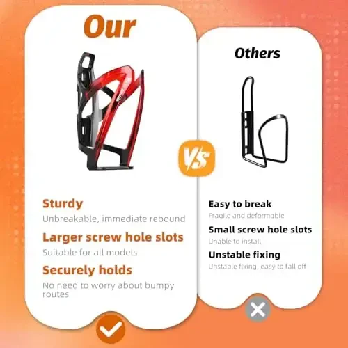 Bike Water Bottle Cage, Durable Ultralight Plastic Water Drink Holder Rack, Lightweight PC Water Bottle Holder for Bicycle, Cycling Bottle Holder Cages for MTB, Road Bike, Mountain Bikes (B) - 5