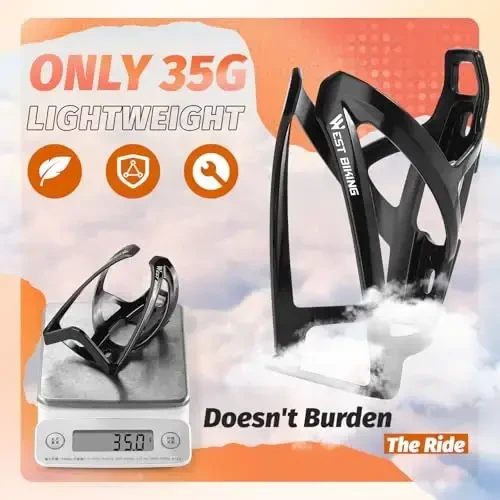 Bike Water Bottle Cage, Durable Ultralight Plastic Water Drink Holder Rack, Lightweight PC Water Bottle Holder for Bicycle, Cycling Bottle Holder Cages for MTB, Road Bike, Mountain Bikes (C) - 3