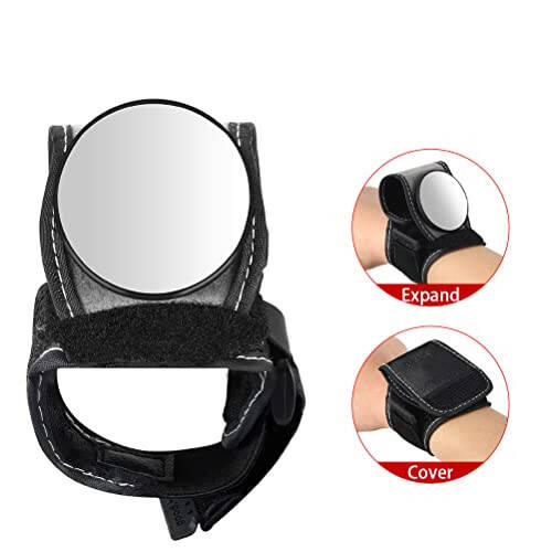 Bike Wrist Mirror, Bicycle Bike Back Mirror 360°Adjustable Wide Angle Wrist Band Rear View Mirror Wrist Guards Wristbands HD Safe Mirror - 6