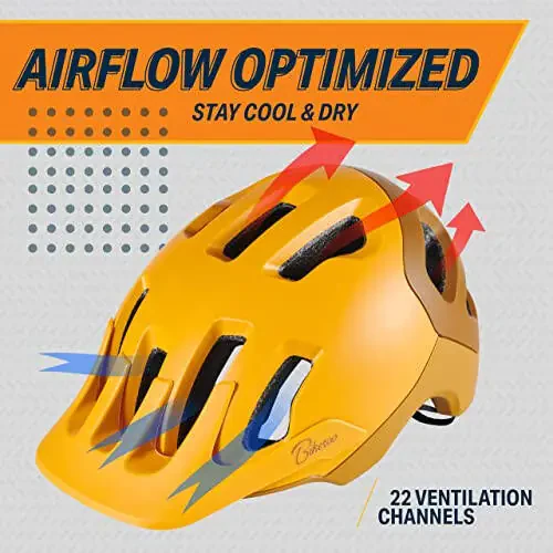 Bikeroo Adult Bike Helmet for Men & Women - Bicycle Helmet for Mountain Biking, Road Cycling, EBike, Commuter Biking, Scooter - Safety Visor and Optimal Air Flow - 4