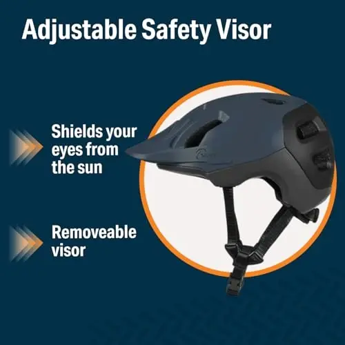 Bikeroo Adult Bike Helmet for Men & Women - Bicycle Helmet for Mountain Biking, Road Cycling, EBike, Commuter Biking, Scooter - Safety Visor and Optimal Air Flow - 5