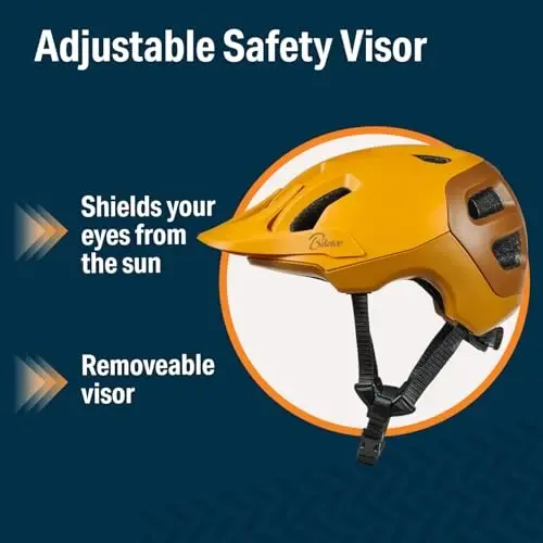 Bikeroo Adult Bike Helmet for Men & Women- Bicycle Helmet for Mountain Biking, Road Cycling, EBike, Commuter Biking, Scooter- Safety Visor and Optimal Air Flow - 5