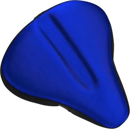 Bikeroo Bike Seat Cushion - Padded Gel Bike Seat Cover, Compatible with Peloton, Adjustable for Men & Womens Comfort on Stationary Exercise, Mountain and Road Bicycle Seats - 1