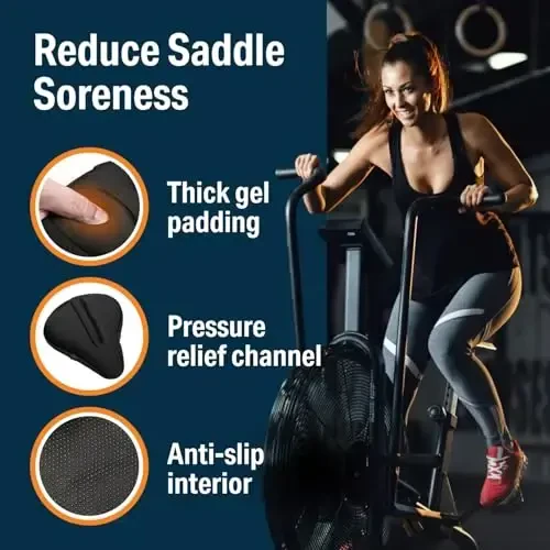 Bikeroo Comfort Bike Seat Cushion - Jismoniy mashqlar, tog' va yo'l velosipedlari uchun mo'ljallangan gel qoplamali, Peloton va statsionar velosipedlar uchun universal mos keladigan юмшоқ велосипед ўриндиқ ёстиғи - BIKEROO (1)