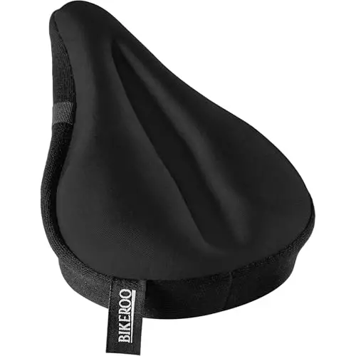 Bikeroo Comfort Bike Seat Cushion - Padded Gel Cover for Exercise, Mountain & Road Bikes, Universal Fit for Peloton & Stationary Bikes - BIKEROO