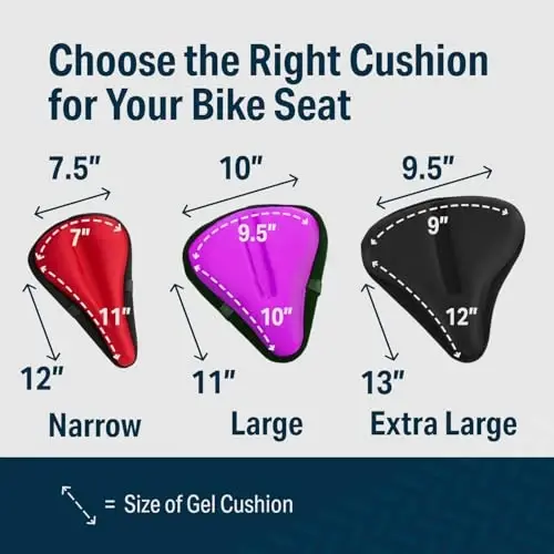 Bikeroo Comfort Bike Seat Cushion - Padded Gel Cover for Exercise, Mountain & Road Bikes, Universal Fit for Peloton & Stationary Bikes - 4