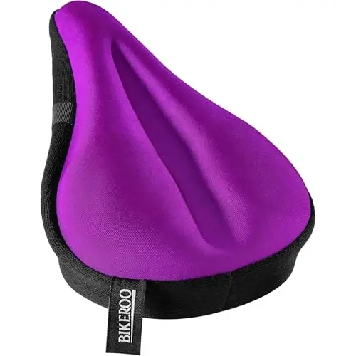 Bikeroo Comfort Bike Seat Cushion - Padded Gel Cover for Exercise, Mountain & Road Bikes, Universal Fit for Peloton & Stationary Bikes - BIKEROO