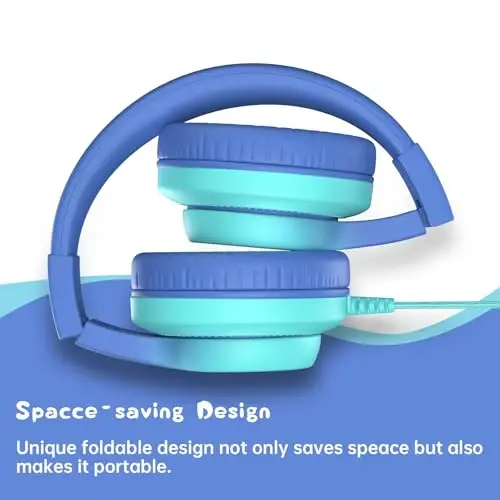 Bila Kids Headphones, Wired Over Ear Headphones with Microphone, Volume Limiter for Girls & Boys, Foldable for Learning & Entertainment - 6