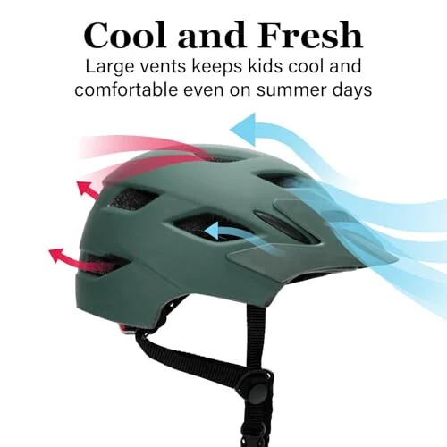 Bilaki Bolalar Velosiped Dubulg'asi, 3-5-8-14 Yoshdagi Bolalar Uchun Sozlanadigan Yosh Bolalar Qizlar Dubulg'alari (50-57sm), Vizor va LED Chiroq bilan Bolalar Dubulg'asi, Yengil Ko'p Sportli Velosiped Skuter Kon'ki Velosiped Dubulg'alari - 6