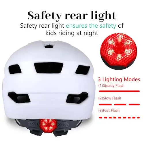 Bilaki Bolalar Velosiped Dubulg'asi, 3-5-8-14 Yoshdagi Bolalar Uchun Sozlanuvchi Yoshlar O'g'il-Qizlar Dubulg'alari (50-57sm), Vizor va LED Chiroqli Bolalar Dubulg'asi, Yengil Ko'p Sportli Velosiped Skuter Kon'ki Velosiped Dubulg'alari - 2