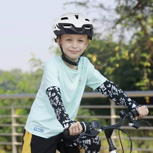 Bilaki Bolalar Velosiped Dubulg'asi, 3-5-8-14 Yoshdagi Bolalar Uchun Sozlanuvchi Yoshlar O'g'il-Qizlar Dubulg'alari (50-57sm), Vizor va LED Chiroqli Bolalar Dubulg'asi, Yengil Ko'p Sportli Velosiped Skuter Kon'ki Velosiped Dubulg'alari - 6