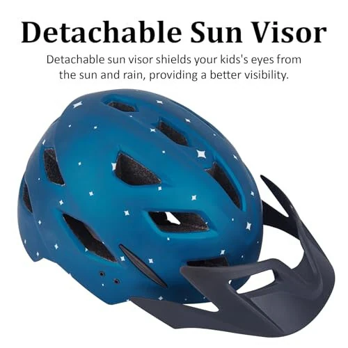 Bilaki Kids Bike Helmet, Youth Toddler Boys Girls Helmets, 2 Size Adjustable for Ages 2-3-5-8-14 Years, Child Helmet with Visor and LED Light, Lightweight Multi-Sport Bicycle Scooter Cycling Helmets - 5
