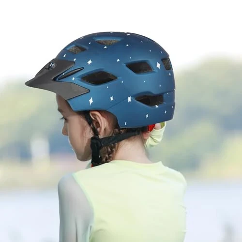 Bilaki Kids Bike Helmet, Youth Toddler Boys Girls Helmets, 2 Size Adjustable for Ages 2-3-5-8-14 Years, Child Helmet with Visor and LED Light, Lightweight Multi-Sport Bicycle Scooter Cycling Helmets - 6