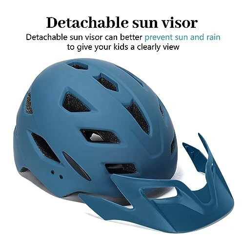Bilaki Kids Bike Helmet, Youth Toddler Boys Girls Helmets, 2 Size Adjustable for Ages 2-3-5-8-14 Years, Child Helmet with Visor and LED Light, Lightweight Multi-Sport Bicycle Scooter Cycling Helmets - 3