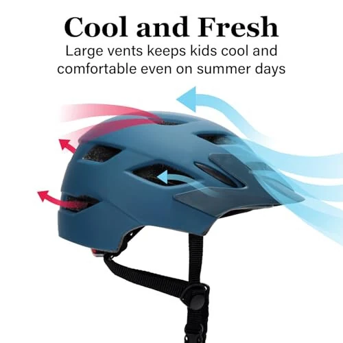 Bilaki Kids Bike Helmet, Youth Toddler Boys Girls Helmets, 2 Size Adjustable for Ages 2-3-5-8-14 Years, Child Helmet with Visor and LED Light, Lightweight Multi-Sport Bicycle Scooter Cycling Helmets - 6