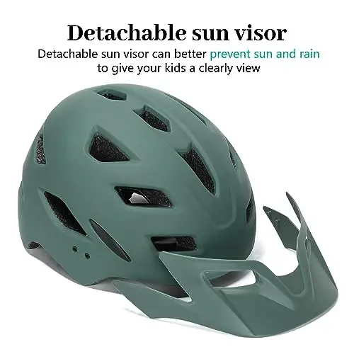 Bilaki Kids Bike Helmet, Boys Girls Helmets from Toddler to Youth, 2 Sizes for Child Ages 2-3-5-8-14 Years, Toddler Bicycle Helmet with Detachable Visor & LED Light, Adjustable Multi-Sport Helmet - 3