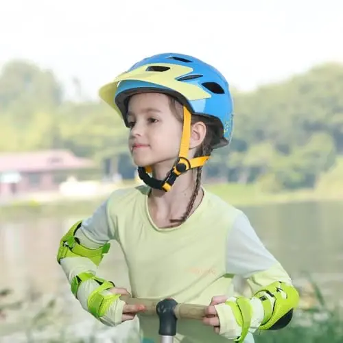 Bilaki Kids Bike Helmet, Boys Girls Helmets from Toddler to Youth, 2 Sizes for Child Ages 2-3-5-8-14 Years, Toddler Bicycle Helmet with Detachable Visor & LED Light, Adjustable Multi-Sport Helmet - 3