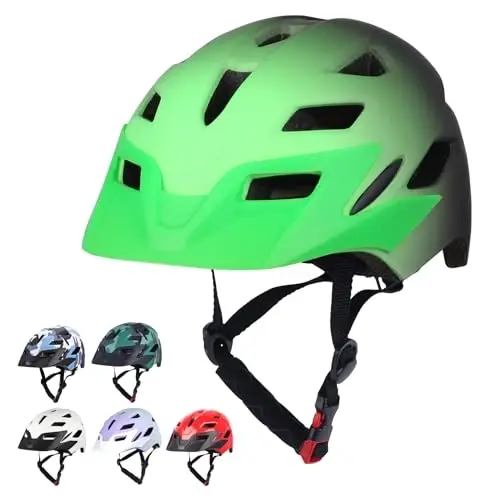 Bilaki Kids Bike Helmet, Adjustable Toddler Youth Helmet with Detachable Visor & LED Light for Boys Girls Ages 2-14, Multi-Sport Helmet for Cycling Scooter Skating, 2 Sizes - 5