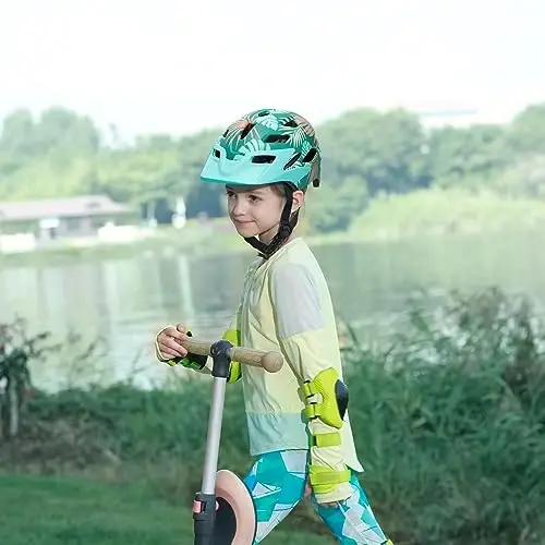 Bilaki Kids Bike Helmet, Adjustable Toddler Youth Helmet with Detachable Visor & LED Light for Boys Girls Ages 2-14, Multi-Sport Helmet for Cycling Scooter Skating, 2 Sizes - 3