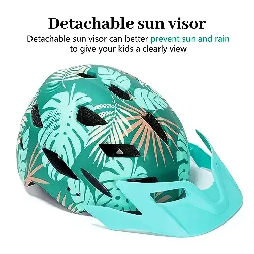 Bilaki Kids Bike Dubulg'asi, o'g'il bolalar qizlar dubulg'alari, chaqaloqdan o'smirgacha, 2-3-5-8-14 yoshdagi bolalar uchun 2 o'lcham, olinadigan visorli va LED yoritgichli chaqaloq velosiped dubulg'asi, sozlanishi ko'p sport dubulg'asi - 5