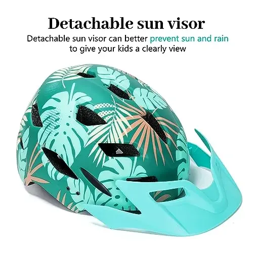 Bilaki Kids Bike Dubulg'asi, o'g'il bolalar qizlar dubulg'alari, chaqaloqdan o'smirgacha, 2-3-5-8-14 yoshdagi bolalar uchun 2 o'lcham, olinadigan visorli va LED yoritgichli chaqaloq velosiped dubulg'asi, sozlanishi ko'p sport dubulg'asi - 5