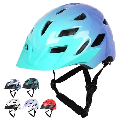 Bilaki Kids Bike Dubulg'asi, O'g'il bolalar Qizlar Dubulg'alari Yigitdan Yoshgacha, 2-3-5-8-14 yoshdagi bolalar uchun 2 o'lcham, Ajratib olinadigan Vizor va LED yoritgichli yosh bolalar uchun velosiped dubulg'asi, Sozlanishi ko'p sportli dubulg'a 