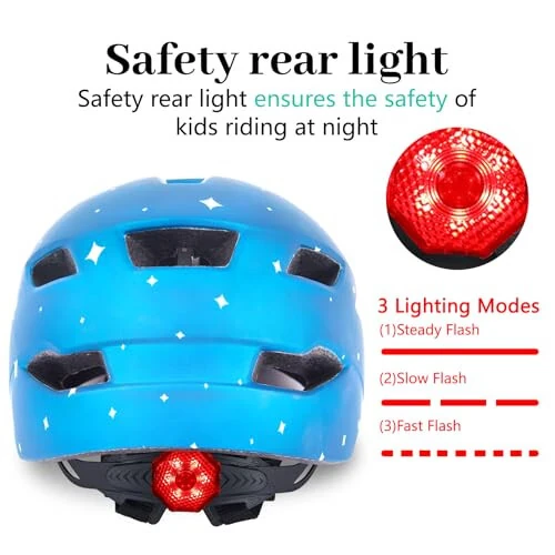 Bilaki Kids Bike Helmet, Adjustable Youth Boys Girls Helmets for Ages 3-5-8-14 Years (50-57cm), Child Helmet with Visor and LED Light, Lightweight Multi-Sport Bicycle Scooter Skate Cycling Helmets - Bilaki (1)