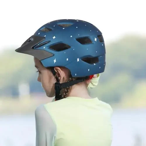 Bilaki Kids Bike Helmet, Adjustable Youth Boys Girls Helmets for Ages 3-5-8-14 Years (50-57cm), Child Helmet with Visor and LED Light, Lightweight Multi-Sport Bicycle Scooter Skate Cycling Helmets - 3