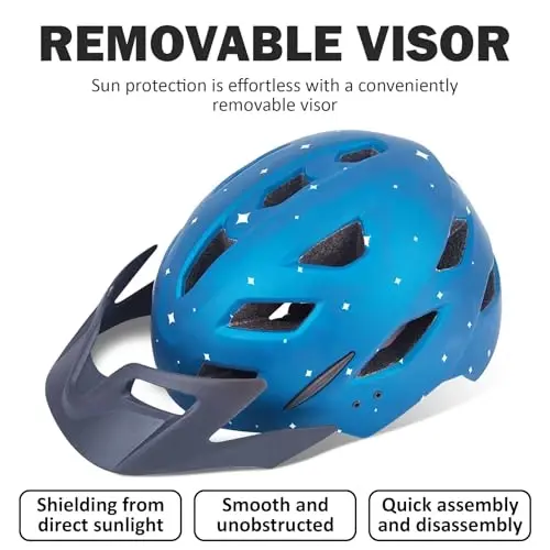 Bilaki Kids Bike Helmet, Adjustable Youth Boys Girls Helmets for Ages 3-5-8-14 Years (50-57cm), Child Helmet with Visor and LED Light, Lightweight Multi-Sport Bicycle Scooter Skate Cycling Helmets - 5