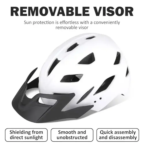 Bilaki Kids Bike Helmet, Adjustable Youth Boys Girls Helmets for Ages 3-5-8-14 Years (50-57cm), Child Helmet with Visor and LED Light, Lightweight Multi-Sport Bicycle Scooter Skate Cycling Helmets - 4