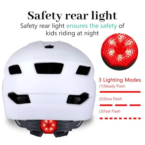 Bilaki Kids Bike Helmet, Adjustable Youth Boys Girls Helmets for Ages 3-5-8-14 Years (50-57cm), Child Helmet with Visor and LED Light, Lightweight Multi-Sport Bicycle Scooter Skate Cycling Helmets - Bilaki (1)