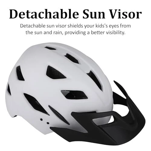 Bilaki Kids Bike Helmet, Adjustable Youth Boys Girls Helmets for Ages 3-5-8-14 Years (50-57cm), Child Helmet with Visor and LED Light, Lightweight Multi-Sport Bicycle Scooter Skate Cycling Helmets - 5
