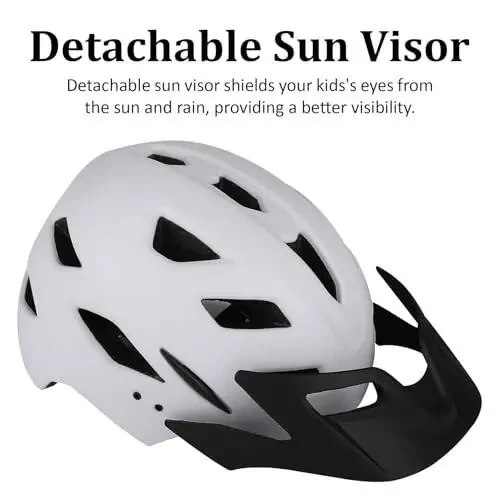 Bilaki Kids Bike Helmet, Adjustable Youth Boys Girls Helmets for Ages 3-5-8-14 Years (50-57cm), Child Helmet with Visor and LED Light, Lightweight Multi-Sport Bicycle Scooter Skate Cycling Helmets - 5