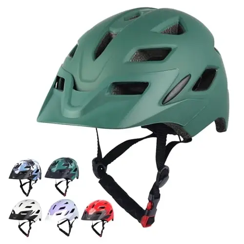 Bilaki Kids Bike Helmet, Adjustable Youth Boys Girls Helmets for Ages 3-5-8-14 Years (50-57cm), Child Helmet with Visor and LED Light, Lightweight Multi-Sport Bicycle Scooter Skate Cycling Helmets 