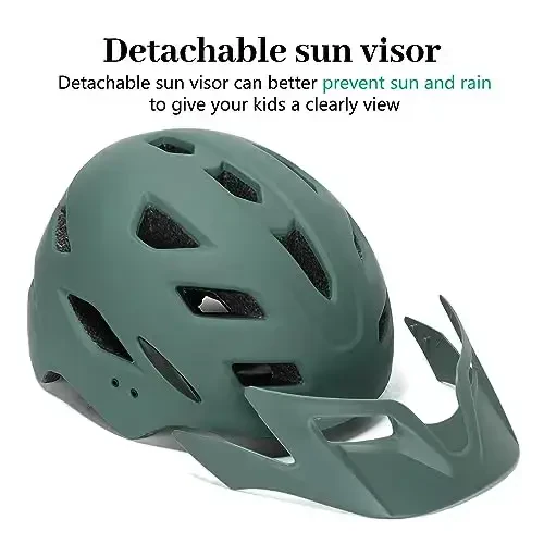 Bilaki Kids Bike Helmet, Adjustable Youth Boys Girls Helmets for Ages 3-5-8-14 Years (50-57cm), Child Helmet with Visor and LED Light, Lightweight Multi-Sport Bicycle Scooter Skate Cycling Helmets - 3