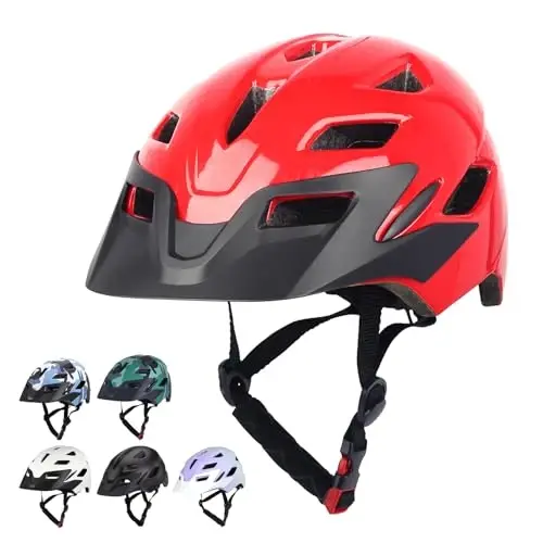 Bilaki Kids Bike Helmet, Boys Girls Helmets from Toddler to Youth, 2 Sizes for Child Ages 2-3-5-8-14 Years, Toddler Bicycle Helmet with Detachable Visor & LED Light, Adjustable Multi-Sport Helmet 