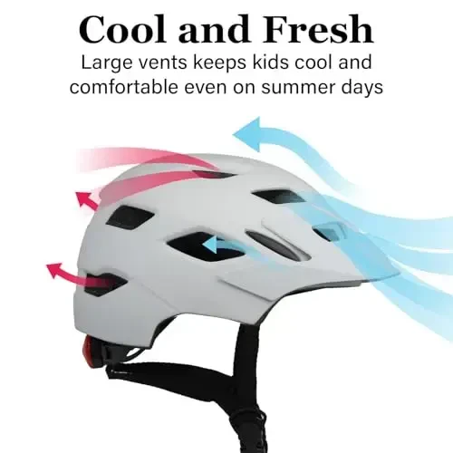 Bilaki Kids Bike Helmet, Boys Girls Helmets from Toddler to Youth, 2 Sizes for Child Ages 2-3-5-8-14 Years, Toddler Bicycle Helmet with Detachable Visor & LED Light, Adjustable Multi-Sport Helmet - 6