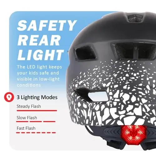 Bilaki Kids Bike Helmet, Boys Girls Helmets from Toddler to Youth, 2 Sizes for Child Ages 2-3-5-8-14 Years, Toddler Bicycle Helmet with Detachable Visor & LED Light, Adjustable Multi-Sport Helmet - BILAKI