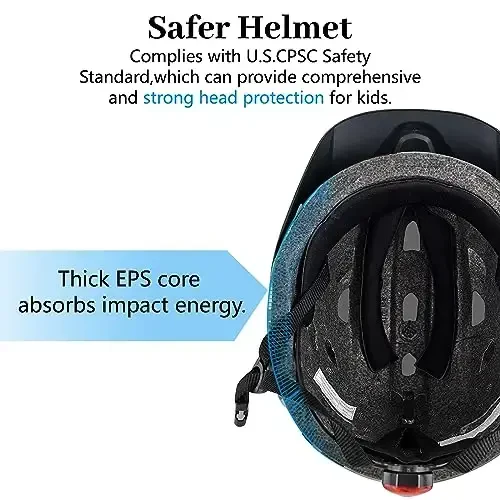 Bilaki Kids Bike Helmet, Boys Girls Helmets from Toddler to Youth, 2 Sizes for Child Ages 2-3-5-8-14 Years, Toddler Bicycle Helmet with Detachable Visor & LED Light, Adjustable Multi-Sport Helmet - 6