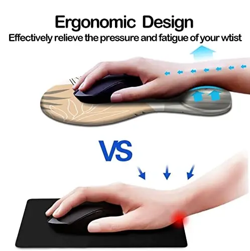 Ergonomic Mouse Pad with Wrist Support,Mouse Pads with Non-Slip PU Base for Home Office Working Studying Easy Typing & Pain Relief - DOOKE (1)