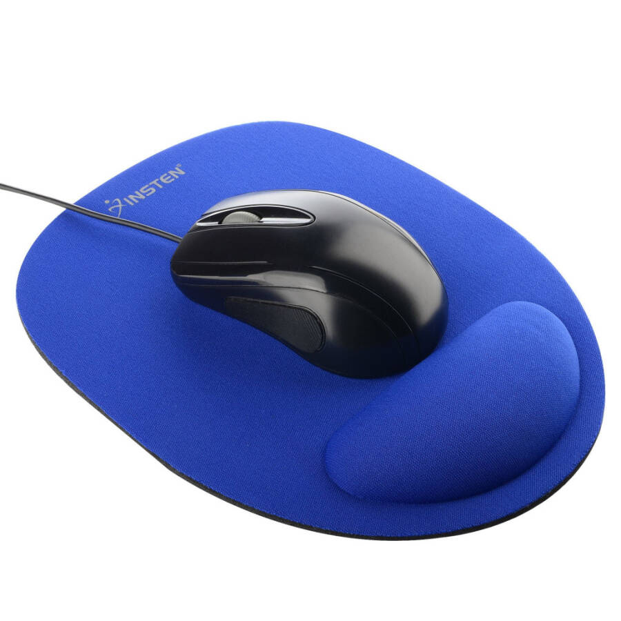 Insten Wrist Comfort Mouse Pad with Wrist Rest For Optical / Trackball Mouse, Blue - 1