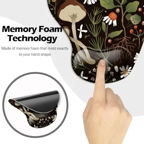 Ergonomic Mouse Pad with Wrist Support and Coaster,Mouse Pads with Non-Slip PU Base for Home Office Working Studying Easy Typing & Pain Relief Daisy - 4