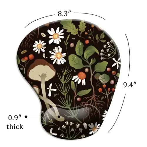 Ergonomic Mouse Pad with Wrist Support and Coaster,Mouse Pads with Non-Slip PU Base for Home Office Working Studying Easy Typing & Pain Relief Daisy - 5